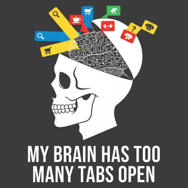 Tabs Open Skull Brain Meme