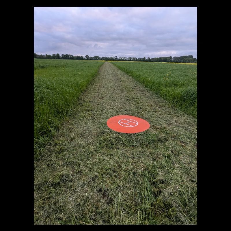 Red Marker Field Path Drone Parking Mark