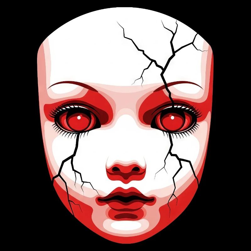 Effrayant Halloween poupée masque Portrait Art