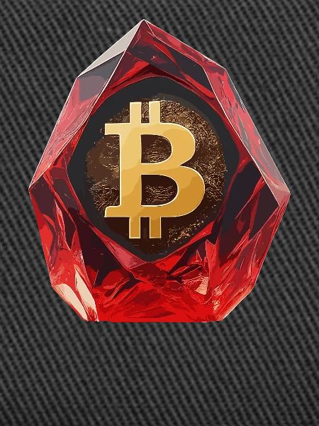 Edelstein Bitcoin Symbol Kryptowährung