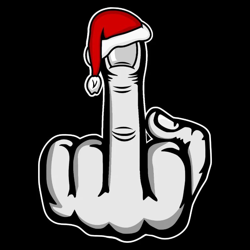 Doigt d’honneur de Noël avec chapeau de Père Noël