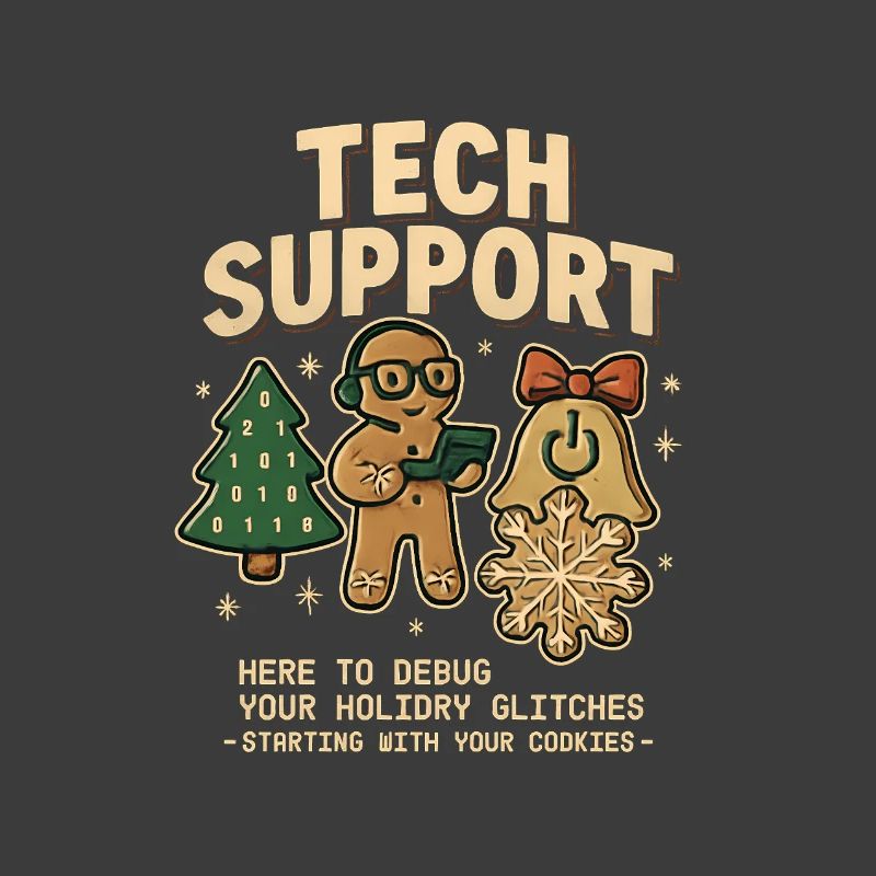 Vintage Tech Support Retro IT Christmas