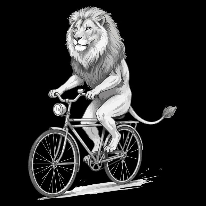 Lion Rider Monochrome Bicycle