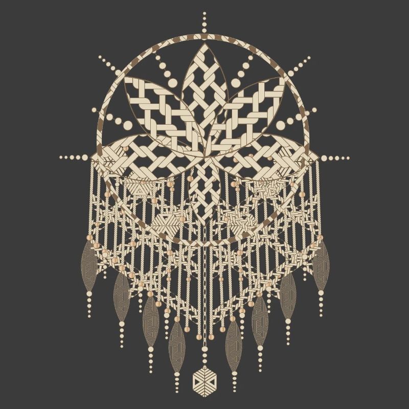 Macramé pendant with ornate knot patterns