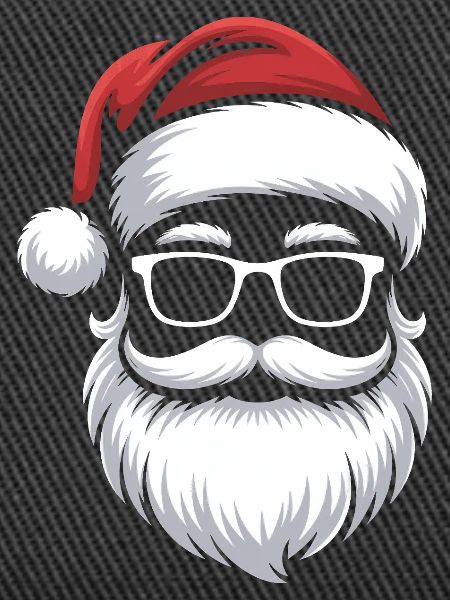 Weihnachtsmann mit Schnurrbart Brille