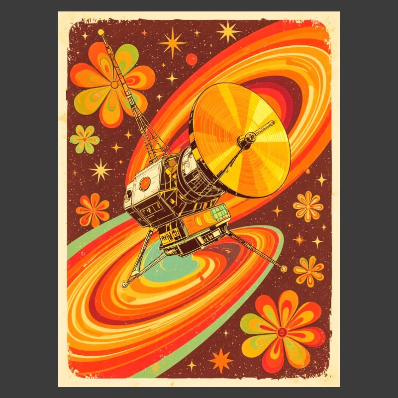 Psychedelic Space Probe in Retro Universe