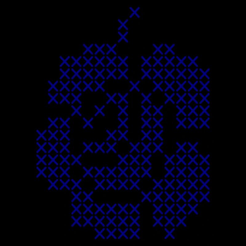 Blue Cross-Stitch Rose Pattern