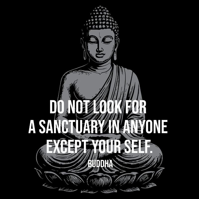 Self Sanctuary Buddha Quote Design