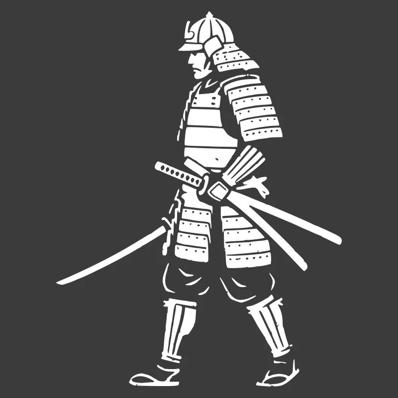 Samurai Warrior Walking Armor Vector