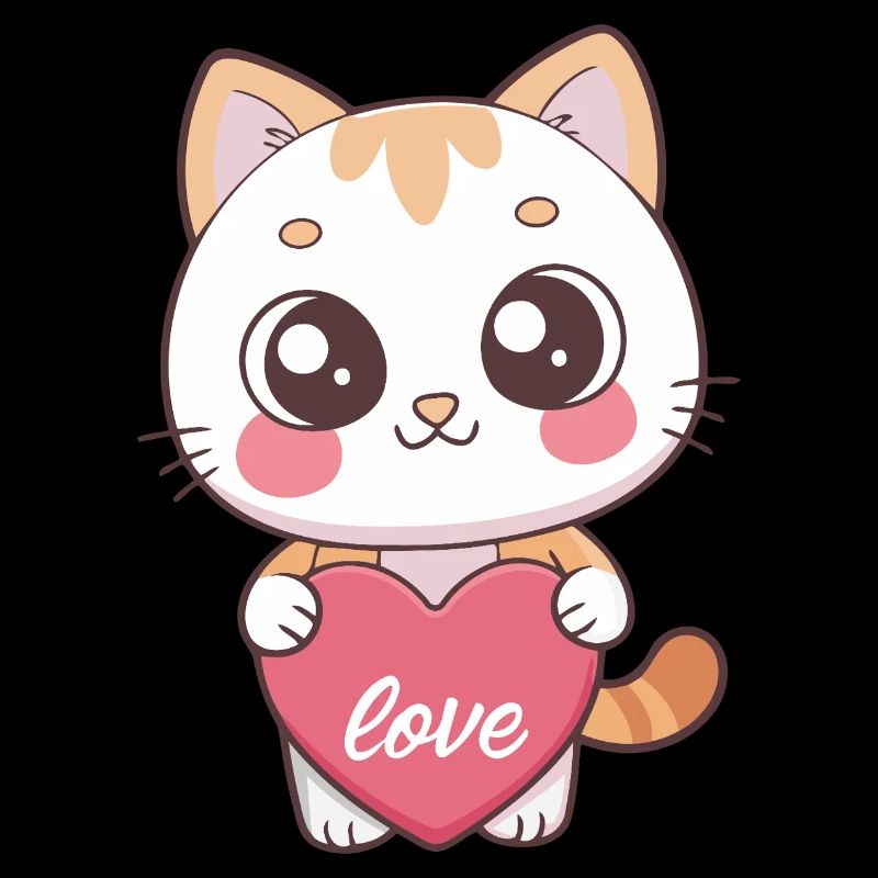 Kawaii Katzenherz-Liebe