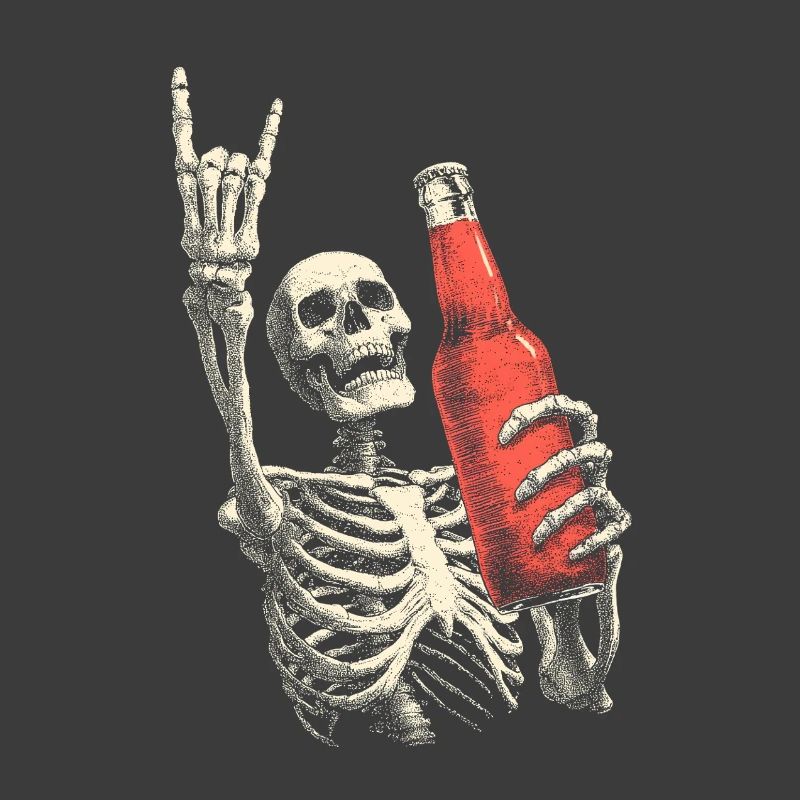 Skeleton with Bottle Party