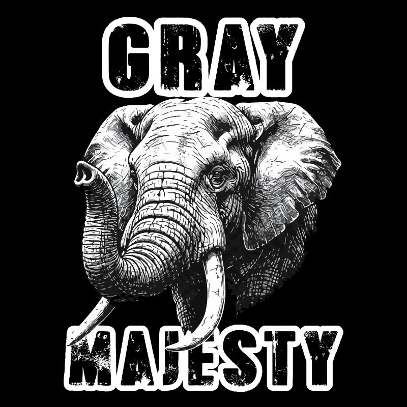 Éléphant Gray Majesty Puissance