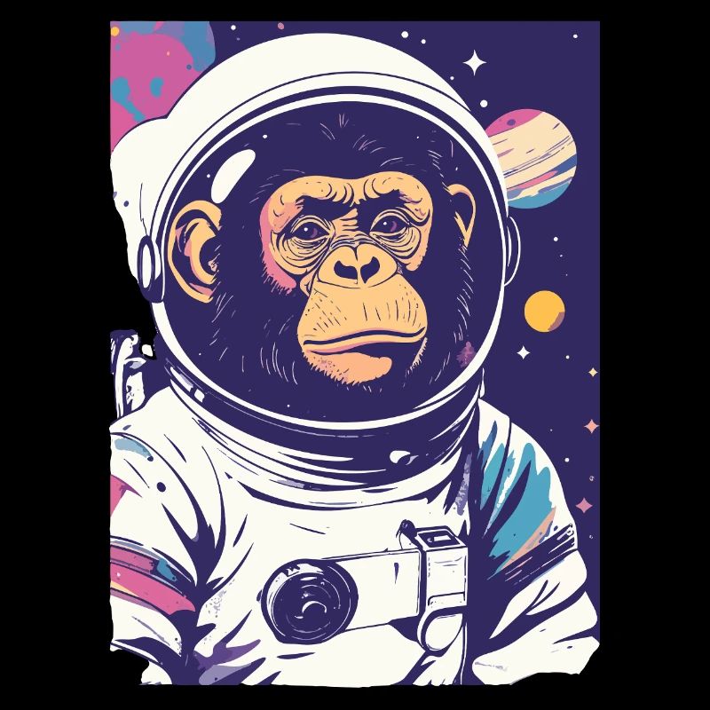 Astronauts chimpanzee in space