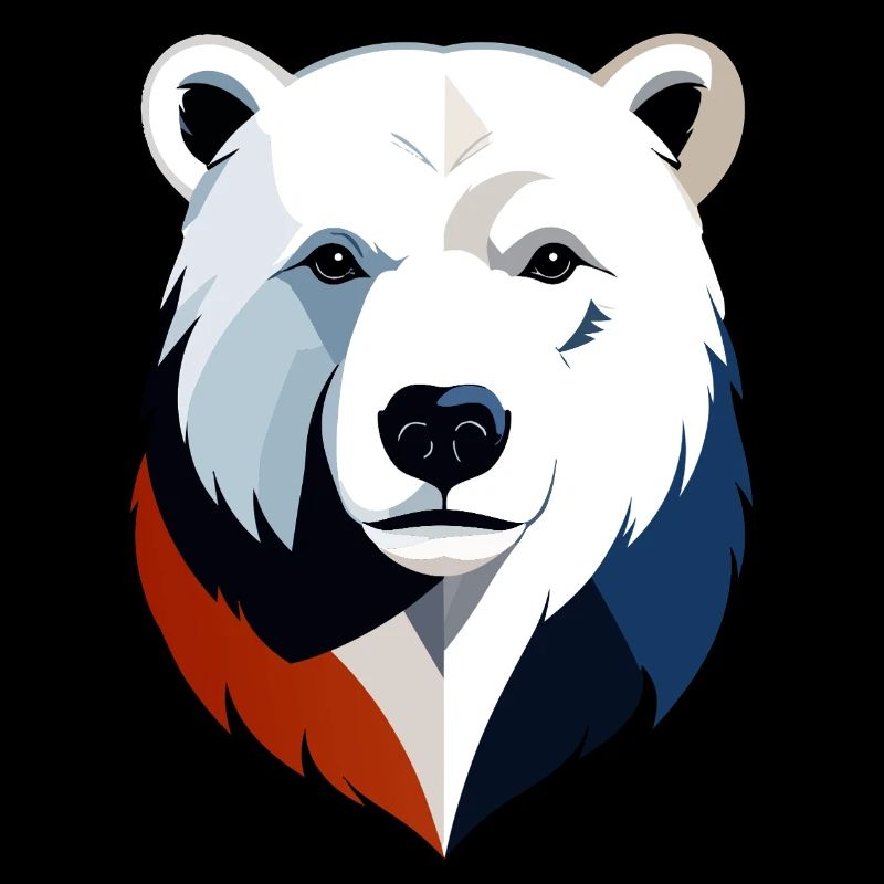 Geometric Polar Bear Color Split
