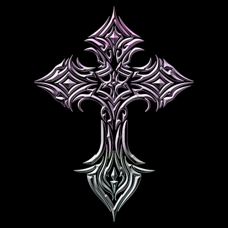 Irisierende Kreuz-Glyphe