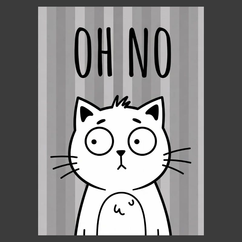 Oh No Cat with Stripe Background