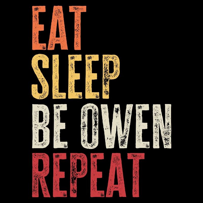 Mange, dors Be Owen, répète le nom rétro