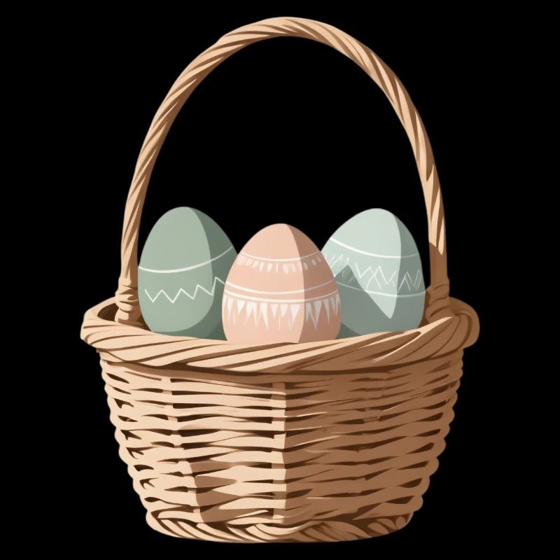 Pastell-Eier im Körbchen