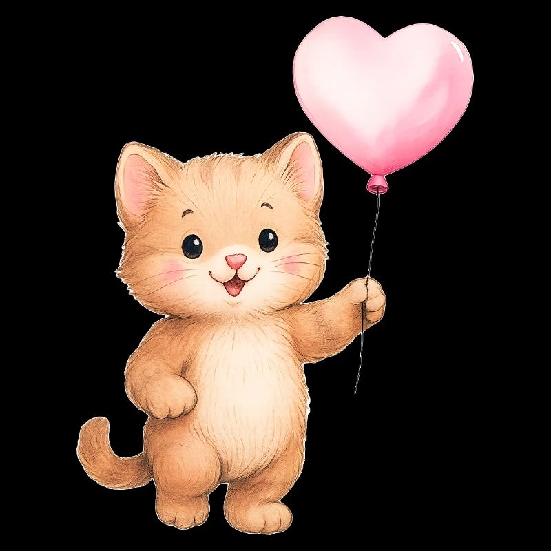 Herzballon Katze
