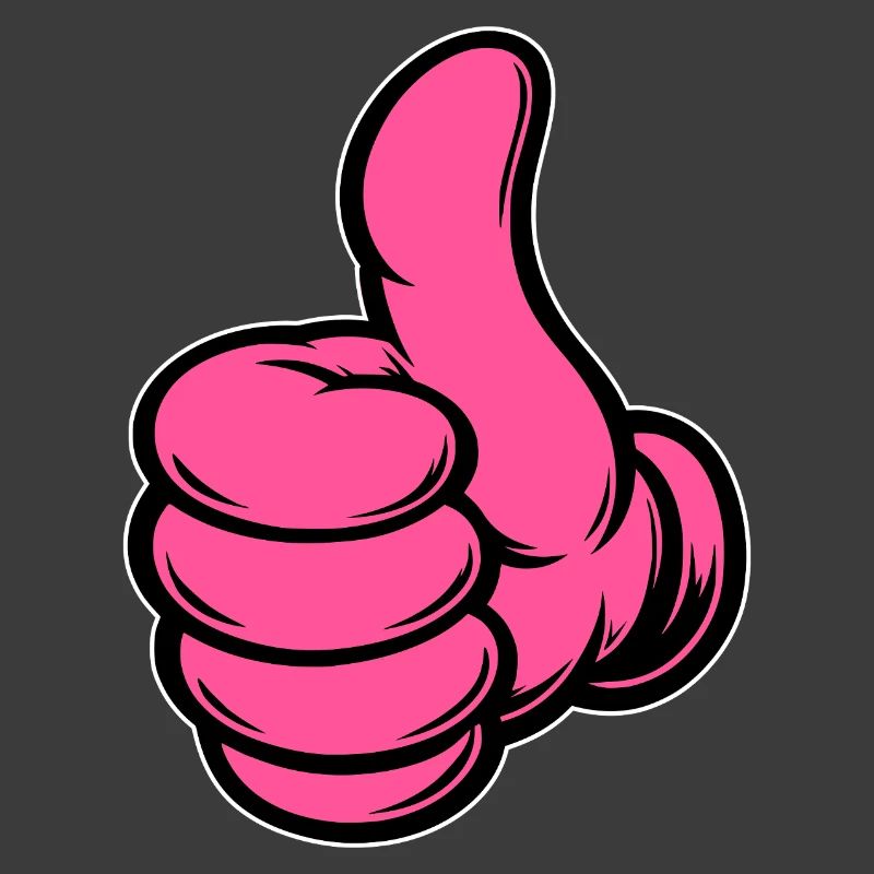 OK Comic Thumbs Up Hand Symbol Pink