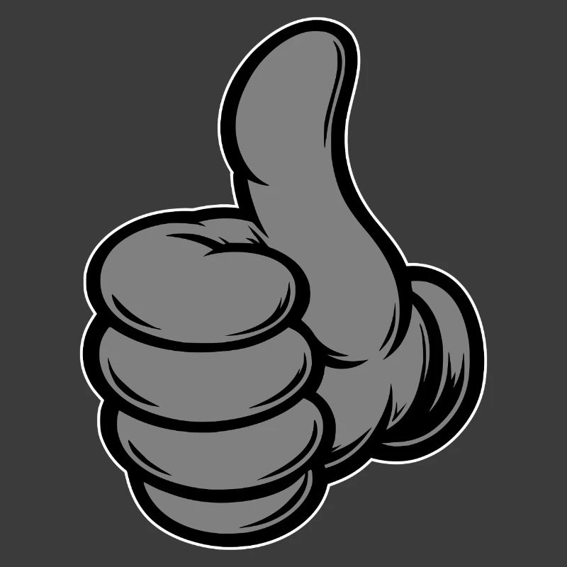 OK Comic Thumbs Up Hand Icon Grey