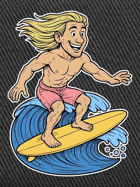 Blonde Surfer on Wave