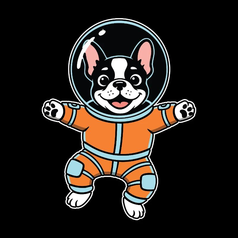 Chien Bouledogue Français Astronaute Espace Orange