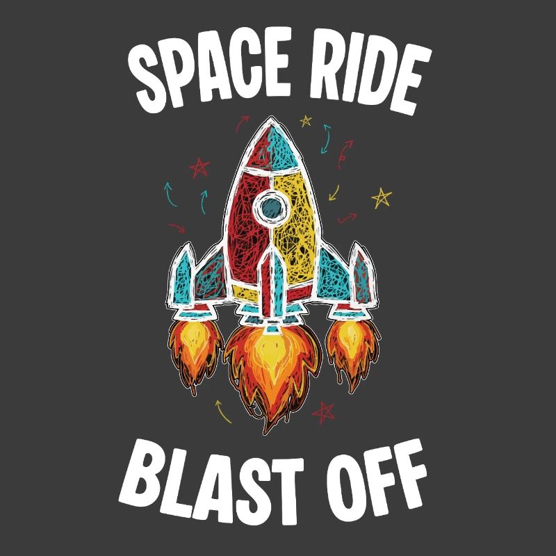 Space Rocket Retro Scribble Blast Off