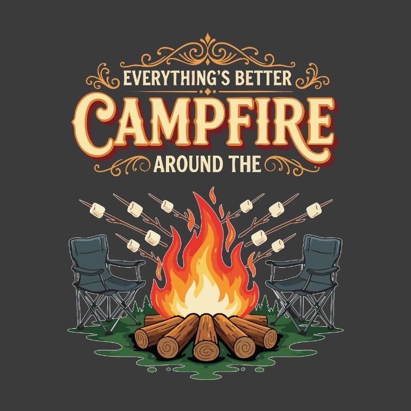 Camping Campfire Marshmallow Everything's Better