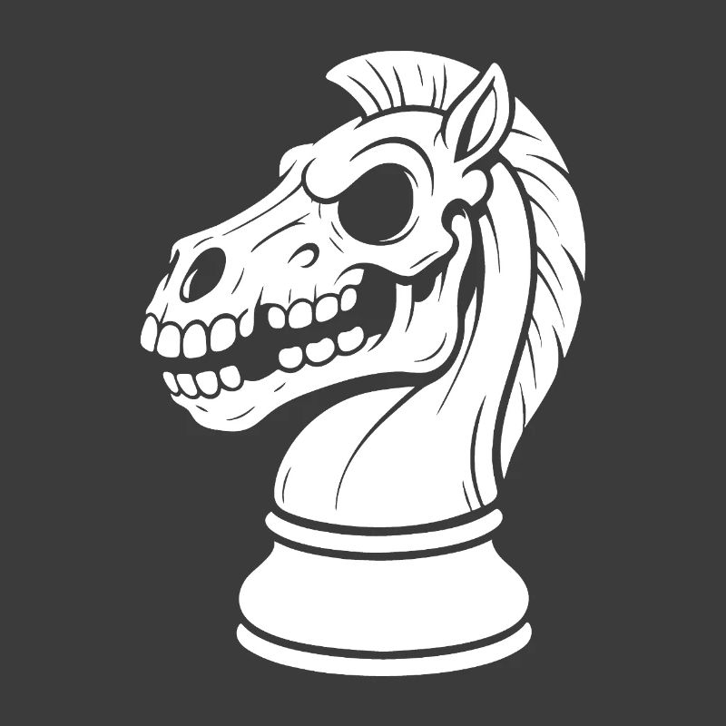 Chess Knight Skeleton Dark Chess Design