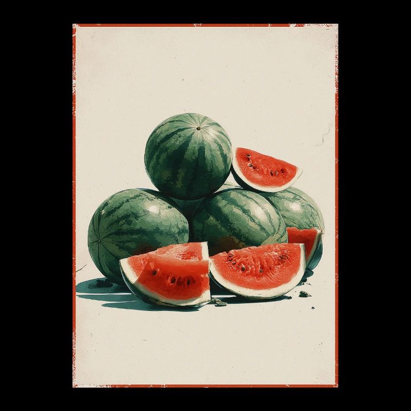 Tranches de pastèque vintage