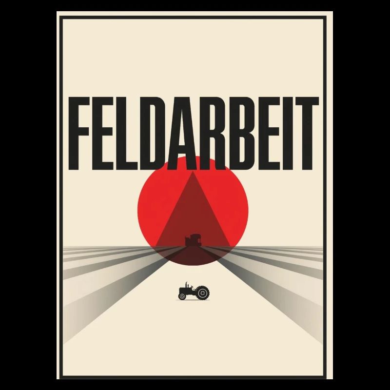 Feldarbeit Retro Plakat Landwirtschaft Acker