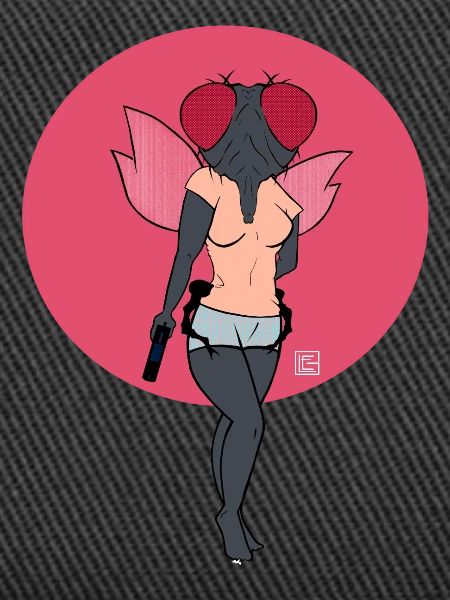 Pink-Winged Warrior Fly
