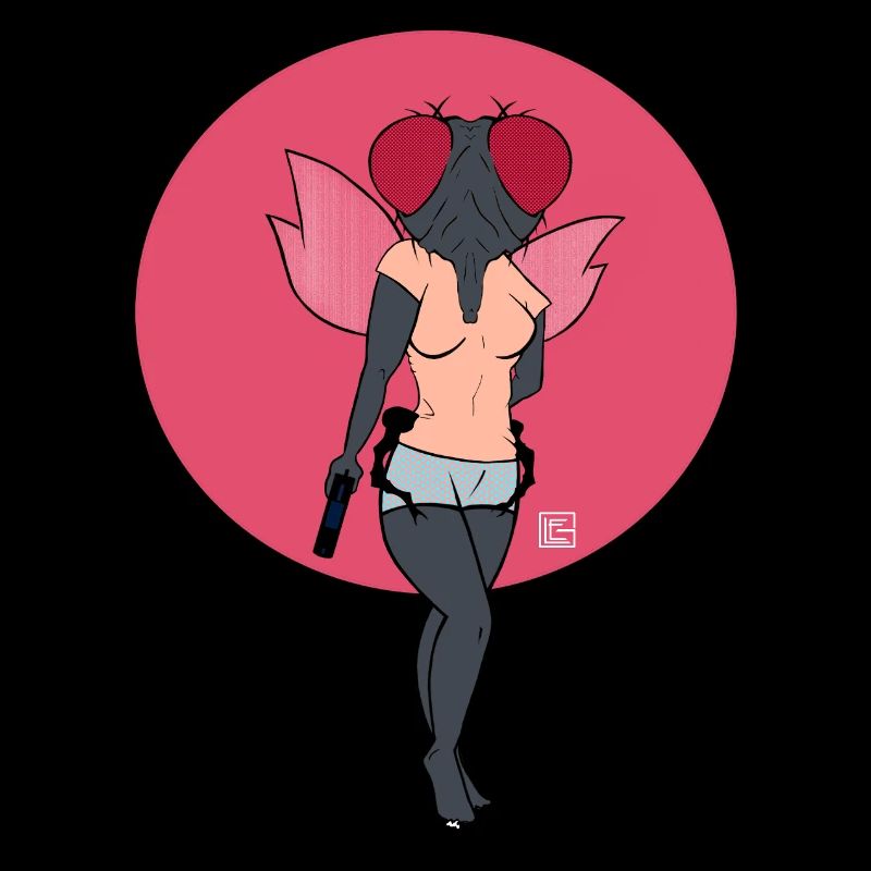 Pink-Winged Warrior Fly