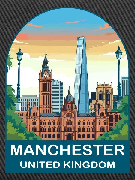 Manchester Skyline UK Reiseplakat-Kunst