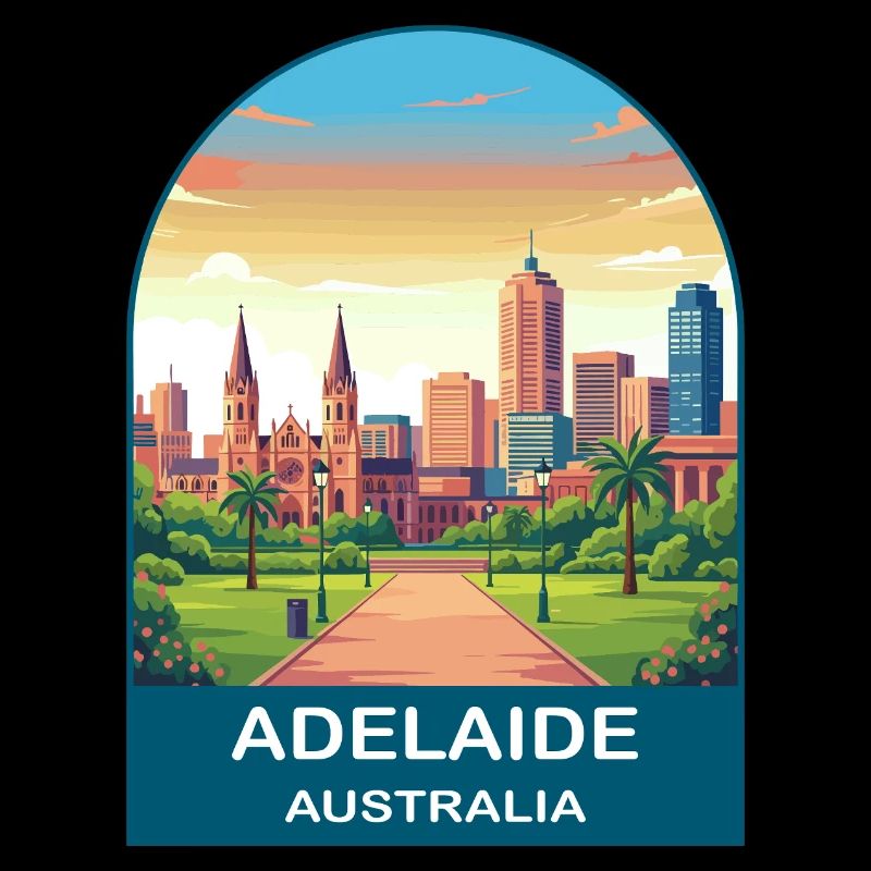 Adelaide Australien Stadt-Skyline-Reiseplakat