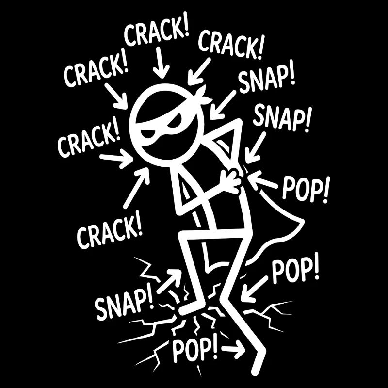 Crack Snap Pop Lustiger Ninja-Joint-Humor