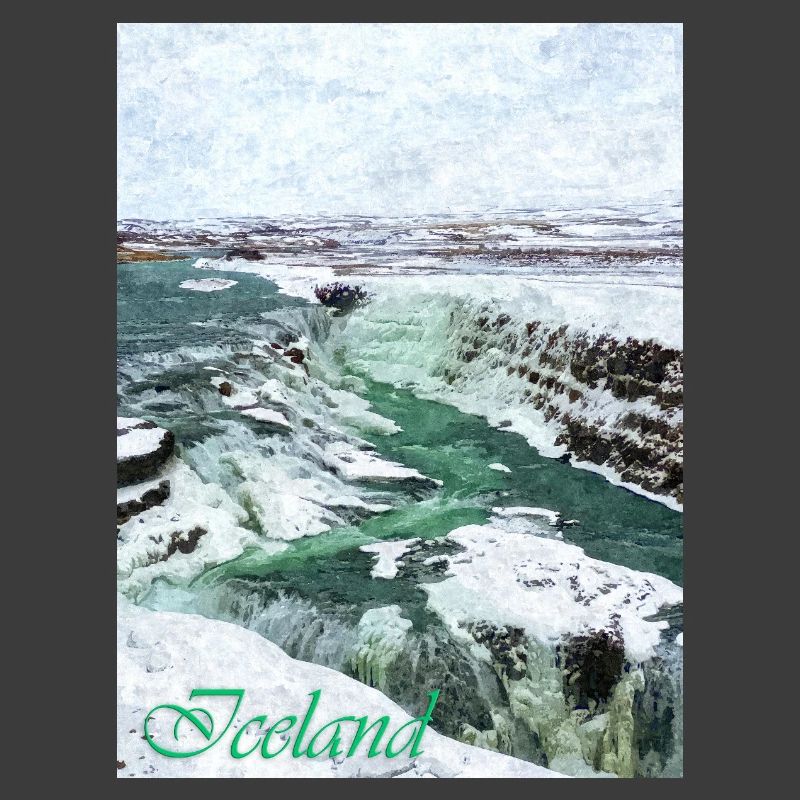 Frozen waterfalls in Iceland