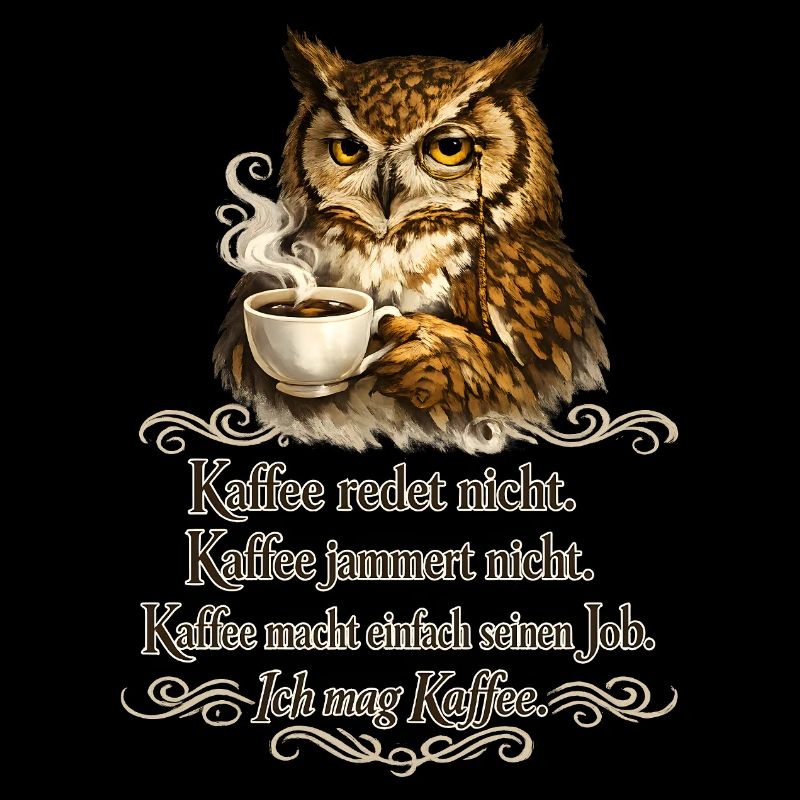 Kaffee Redet Nicht Eule Spruch