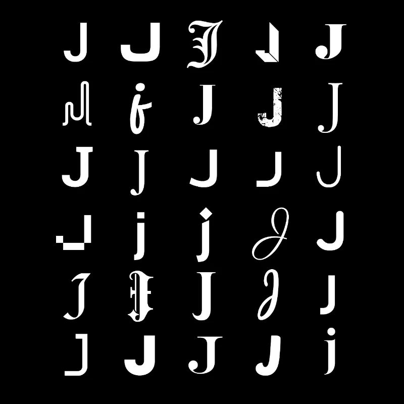 Ornate J Monogram Print
