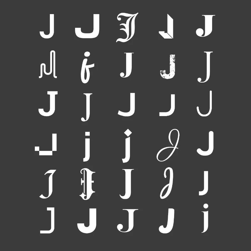 Ornate J Monogram Print