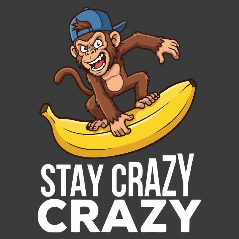 Crazy Monkey on Banana Graphic Tee