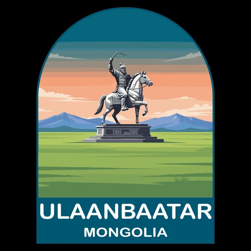 Ulaanbaatar Mongolei Vintage-Reise-Kunstplakat