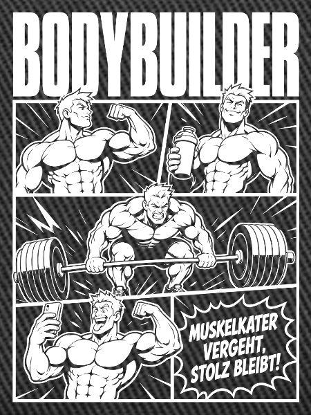Bodybuilder Training Comic Stolz