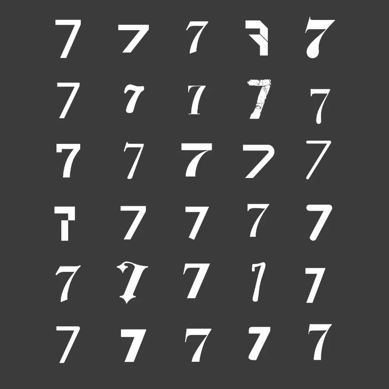 Sevenfold Glyph Grid numerology