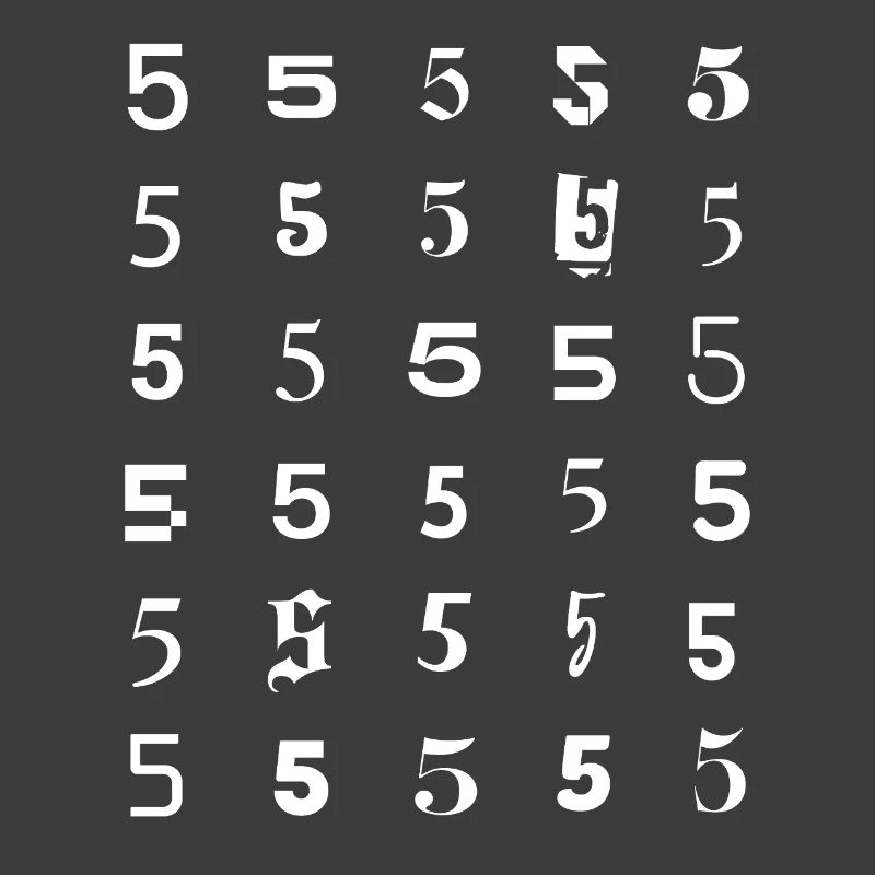 Number Five Grid Pattern