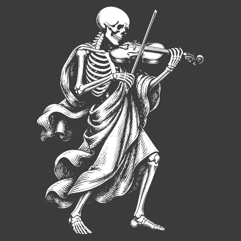 Squelette joue du violon