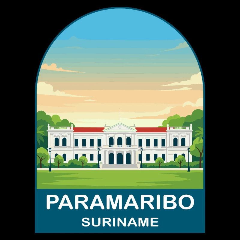 Art d’affiche de voyage vintage Paramaribo Suriname