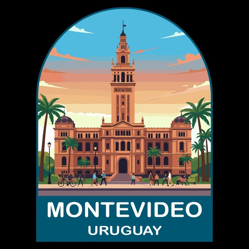 Montevideo Uruguay Palacio Salvo Reiseplakat
