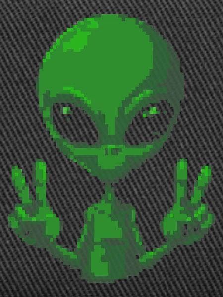 Pixel Alien Friedenszeichen-Tee
